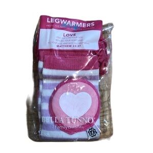 Bella Tunno Legwarmers NEW Ruffles Heart Purple Pink Leg Warmers